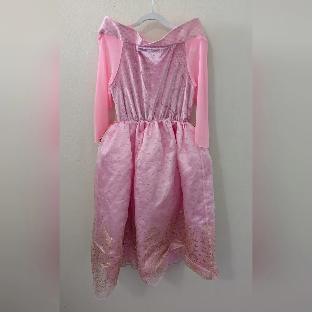 Pink + Gold Princess Dress Costume Tulle Velvet Pretend Girls Size EU 140 US 10